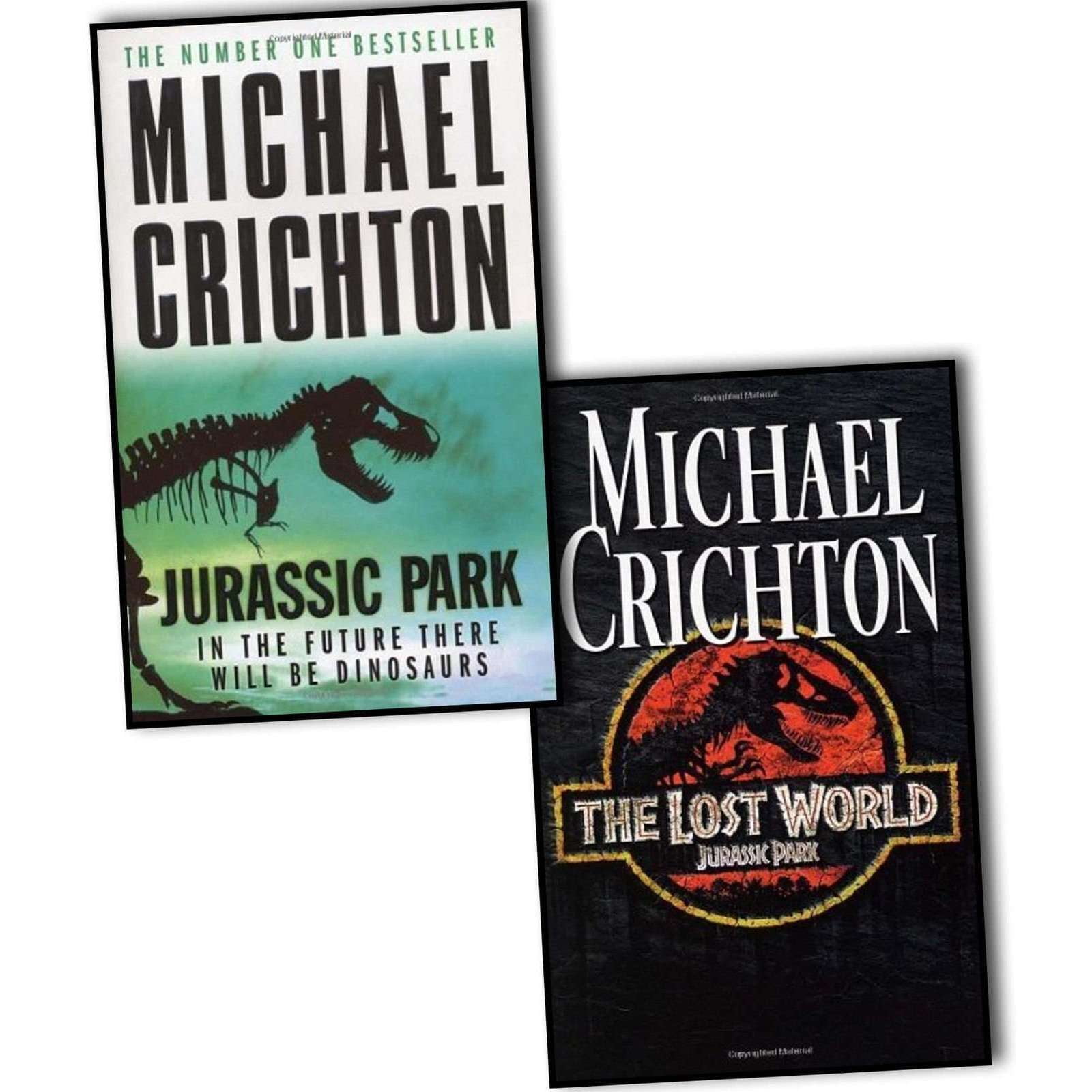 Jurassic Park & The Lost World by Michael Crichton - 2 Book Paperback Set