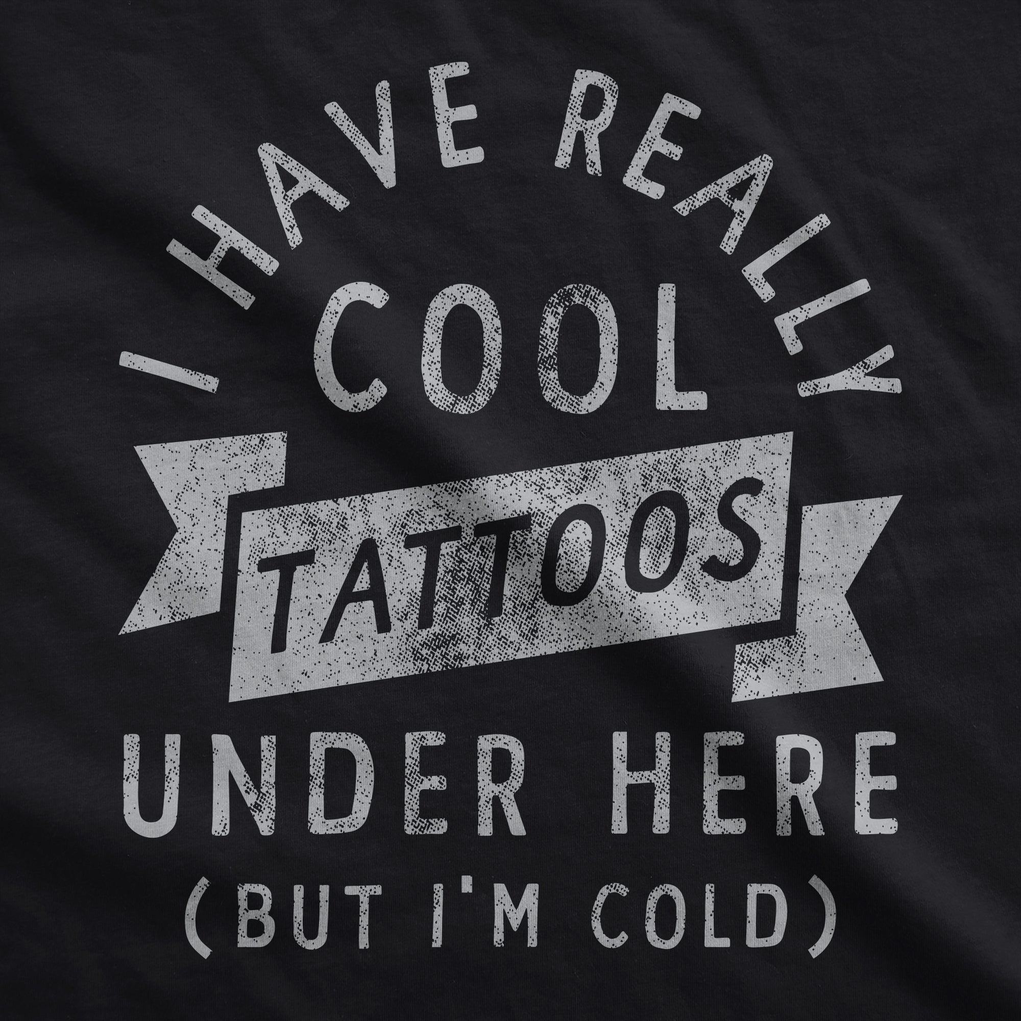 Alternative view of Really Cool Tattoos Under Here But I'm Cold Funny Men's Pullover Hoodie