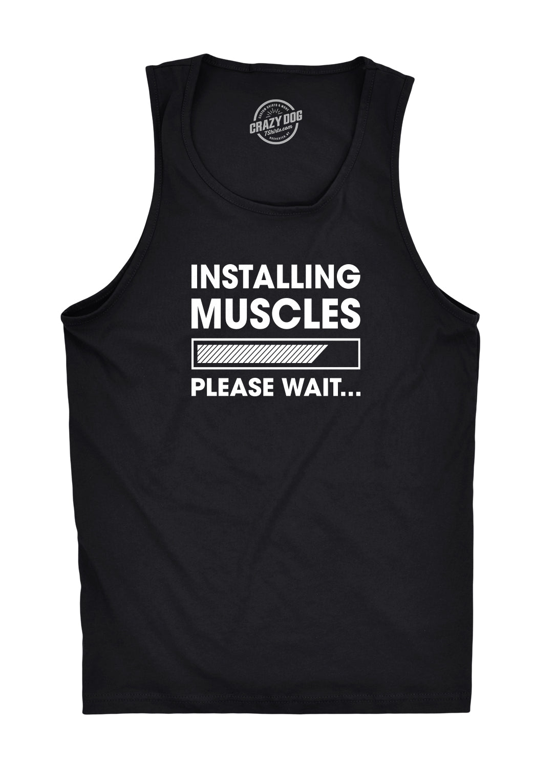 Installing Muscles Loading Funny Gym Workout Men's Tank Top