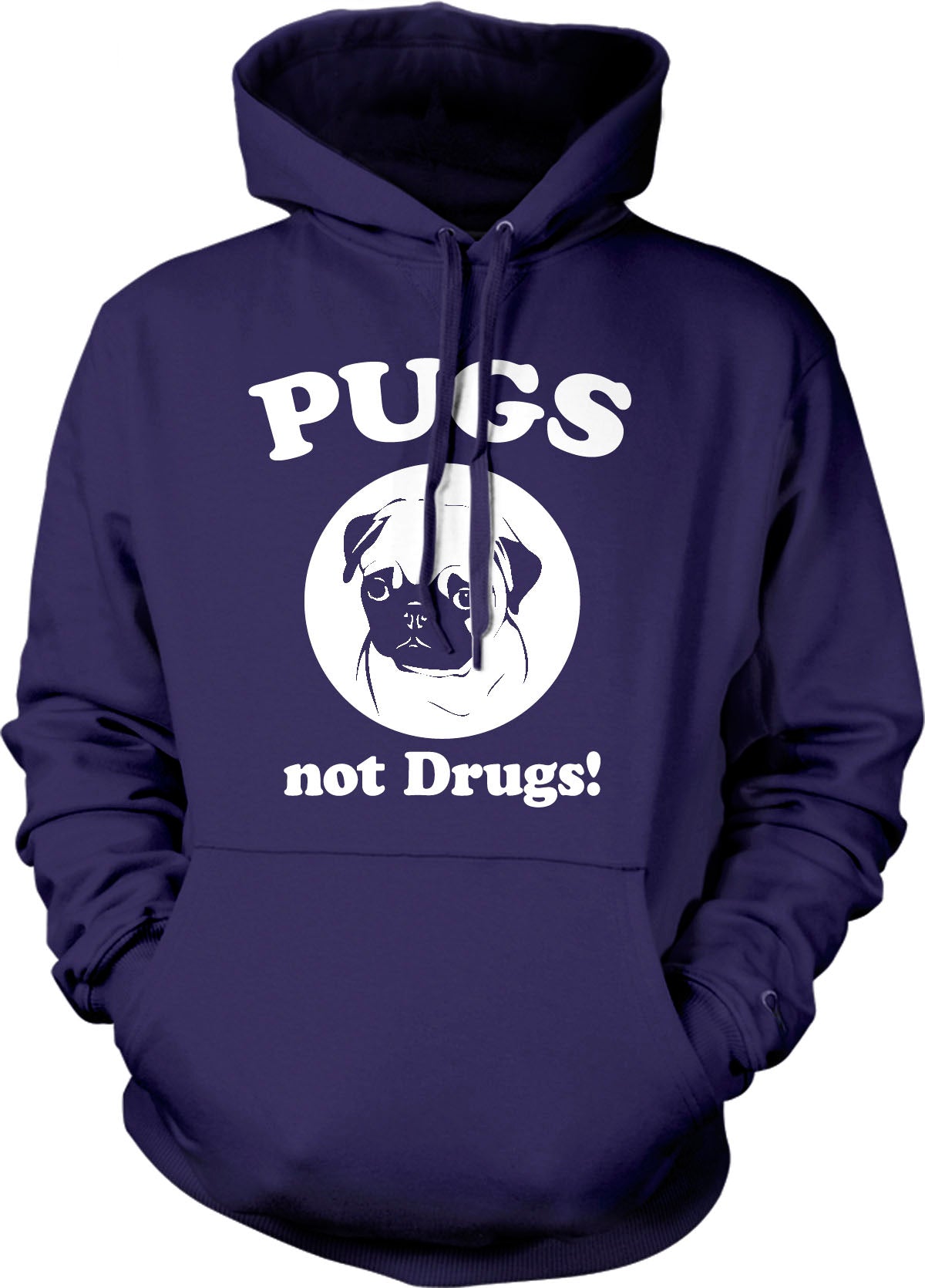Pugs Not Drugs Cute Dog Lover Graphic Unisex Pullover Hoodie
