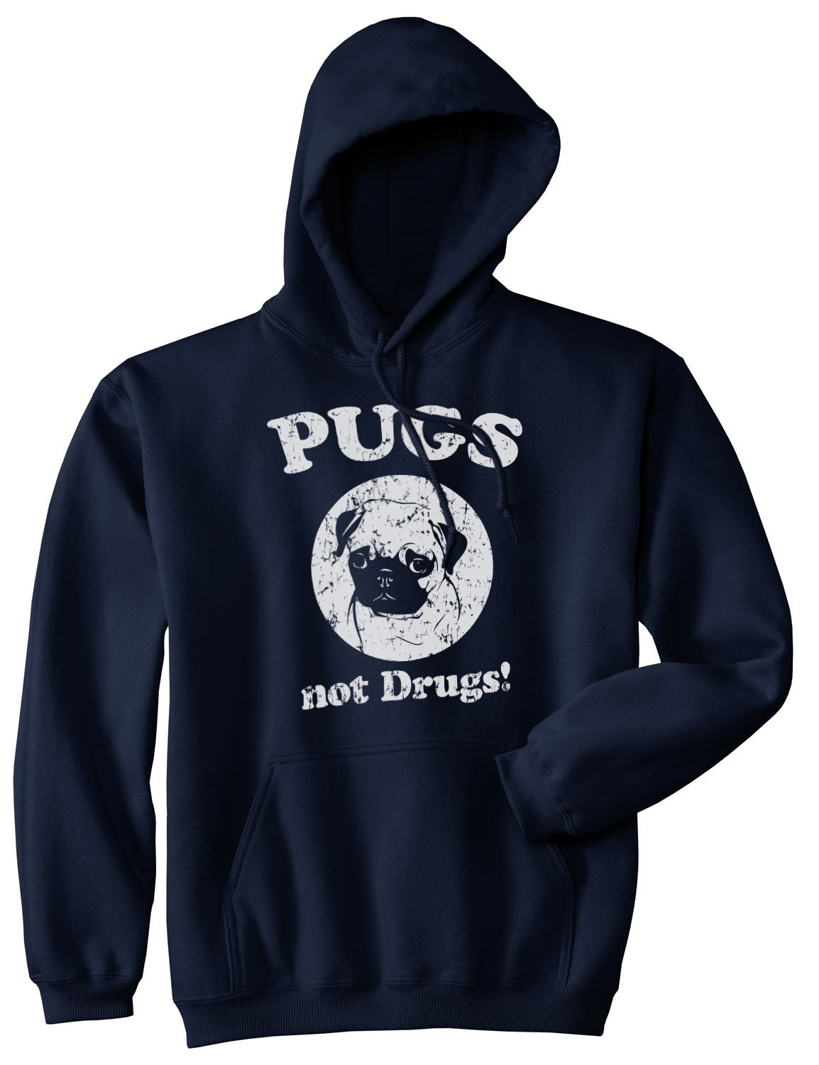 Alternative view of Pugs Not Drugs Cute Dog Lover Graphic Unisex Pullover Hoodie