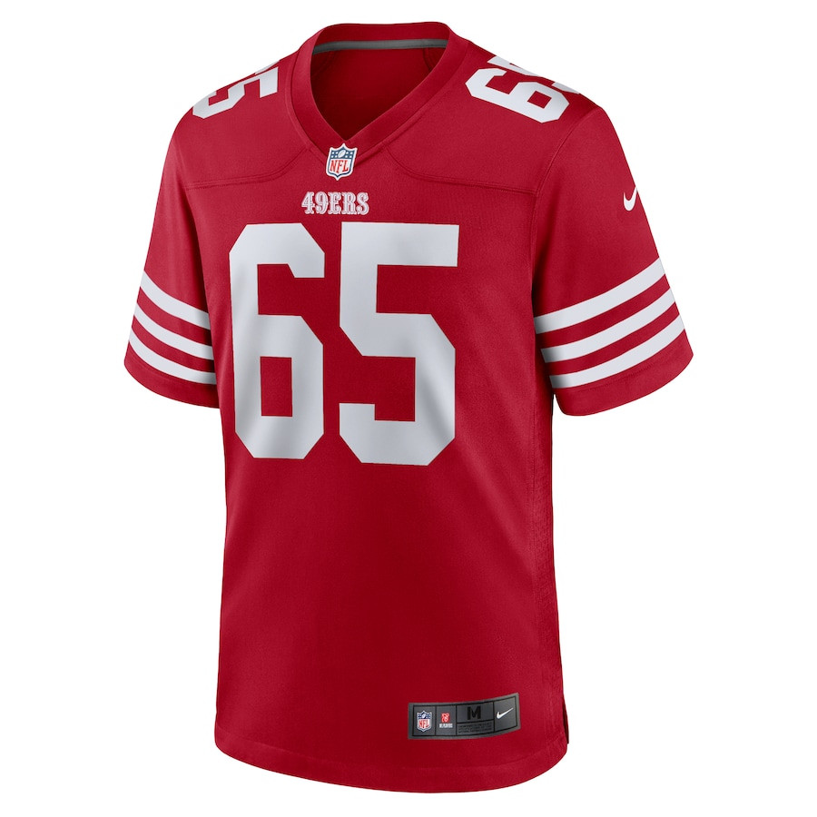 Alternative view of Aaron Banks 65 San Francisco 49ers Game Men Jersey - Scarlet JS1137 nicesnker