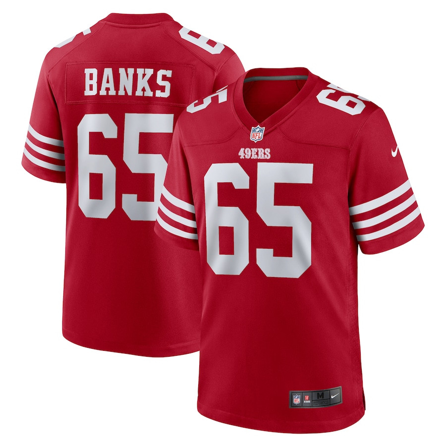 Aaron Banks 65 San Francisco 49ers Game Men Jersey - Scarlet JS1137 nicesnker