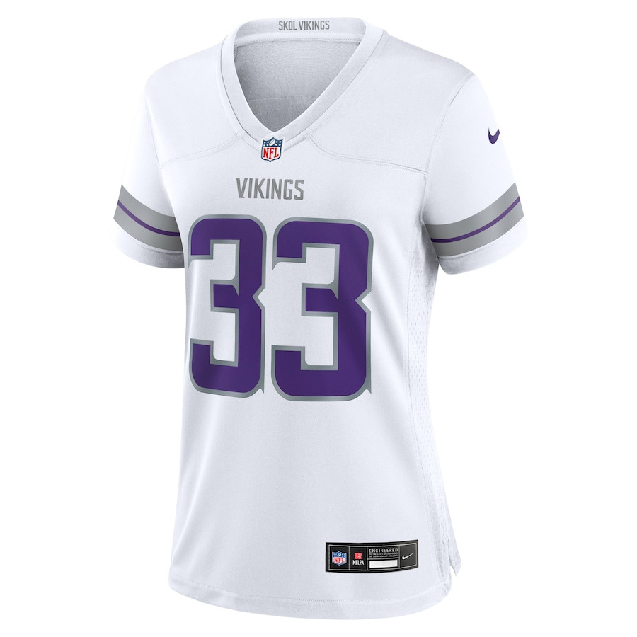 Alternative view of Aaron Jones 33 Minnesota Vikings Women's Alternate Game Jersey - White JS6612 nicesnker