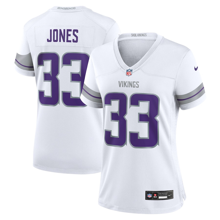 Aaron Jones 33 Minnesota Vikings Women's Alternate Game Jersey - White JS6612 nicesnker