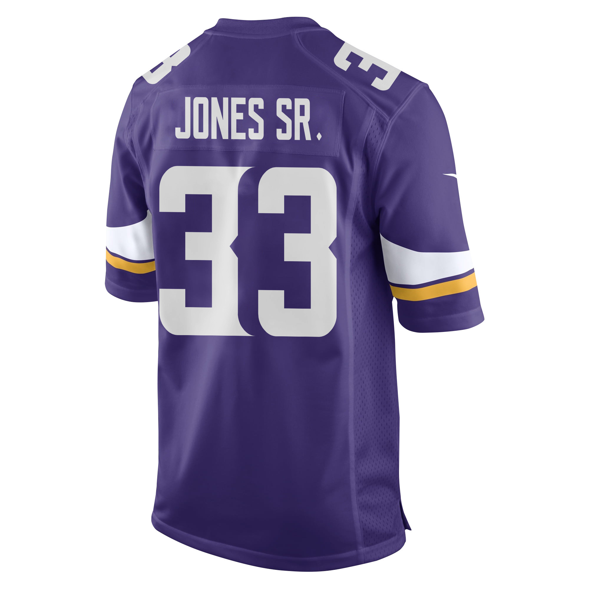 Alternative view of Aaron Jones Sr. 33 Minnesota Vikings Super Bowl LIX New Orleans Patch Game Men Jersey - Purple JS3871 nicesnker