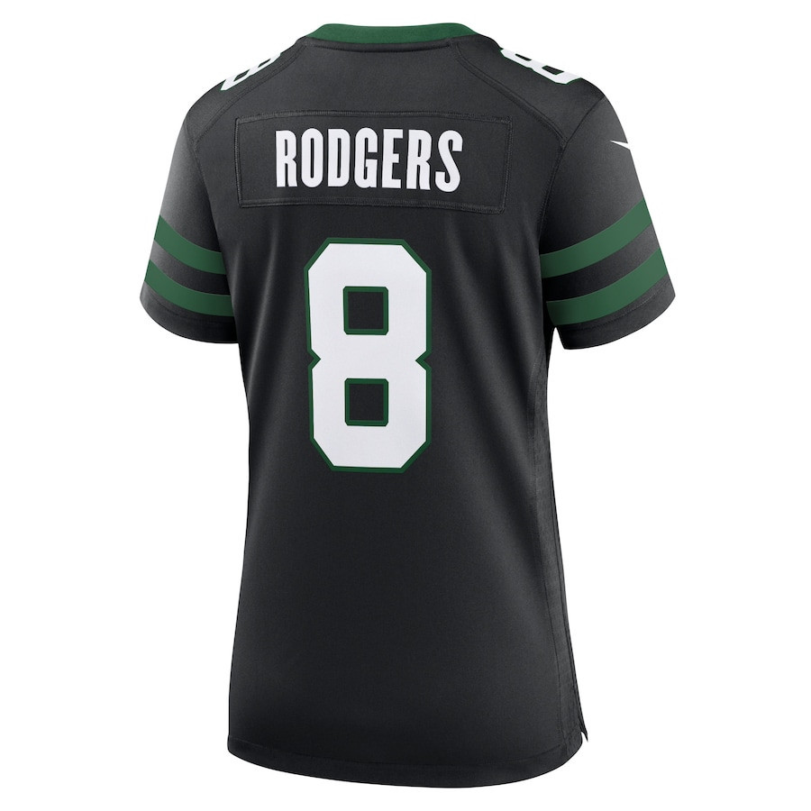 Aaron Rodgers 8 New York Jets Alternate Game Jersey - Women, Black JS1815 nicesnker - Image 3