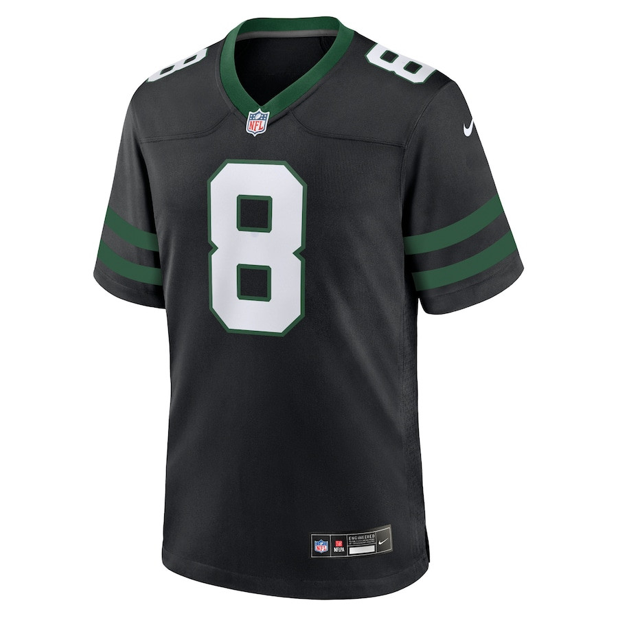 Alternative view of Aaron Rodgers 8 New York Jets Alternate Game Men Jersey - Legacy Black JS1500 nicesnker