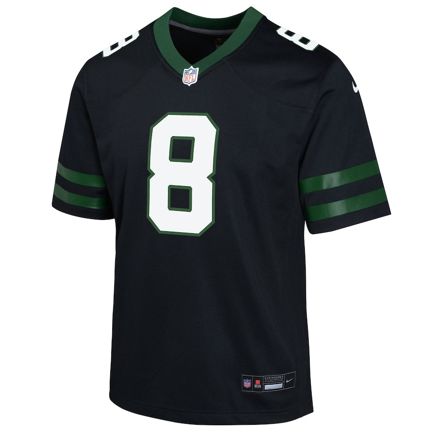 Alternative view of Aaron Rodgers 8 New York Jets Alternate Game YOUTH Jersey - Legacy Black JS3485 nicesnker