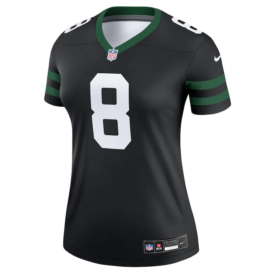 Alternative view of Aaron Rodgers 8 New York Jets Alternate Legend Jersey, Women Legacy Black JS6279 nicesnker