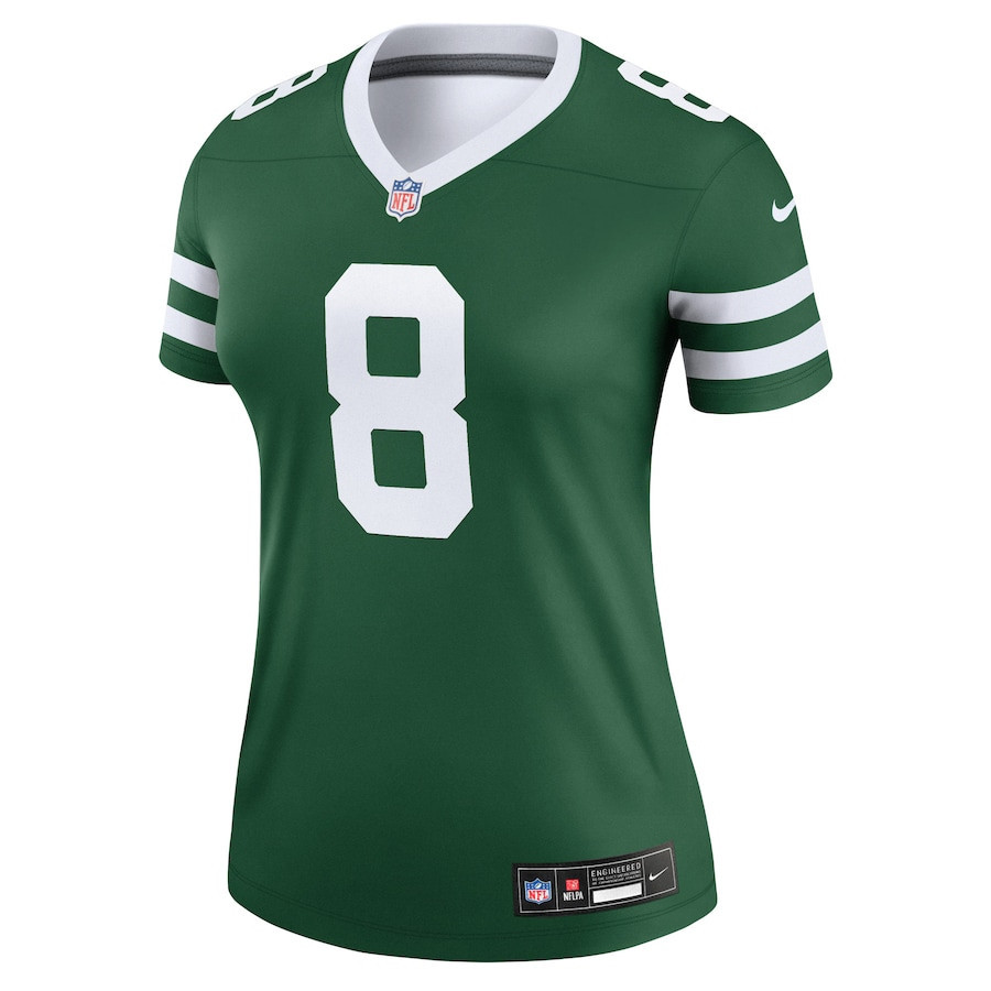 Alternative view of Aaron Rodgers 8 New York Jets Alternate Legend Jersey, Women Legacy Green JS2799 nicesnker