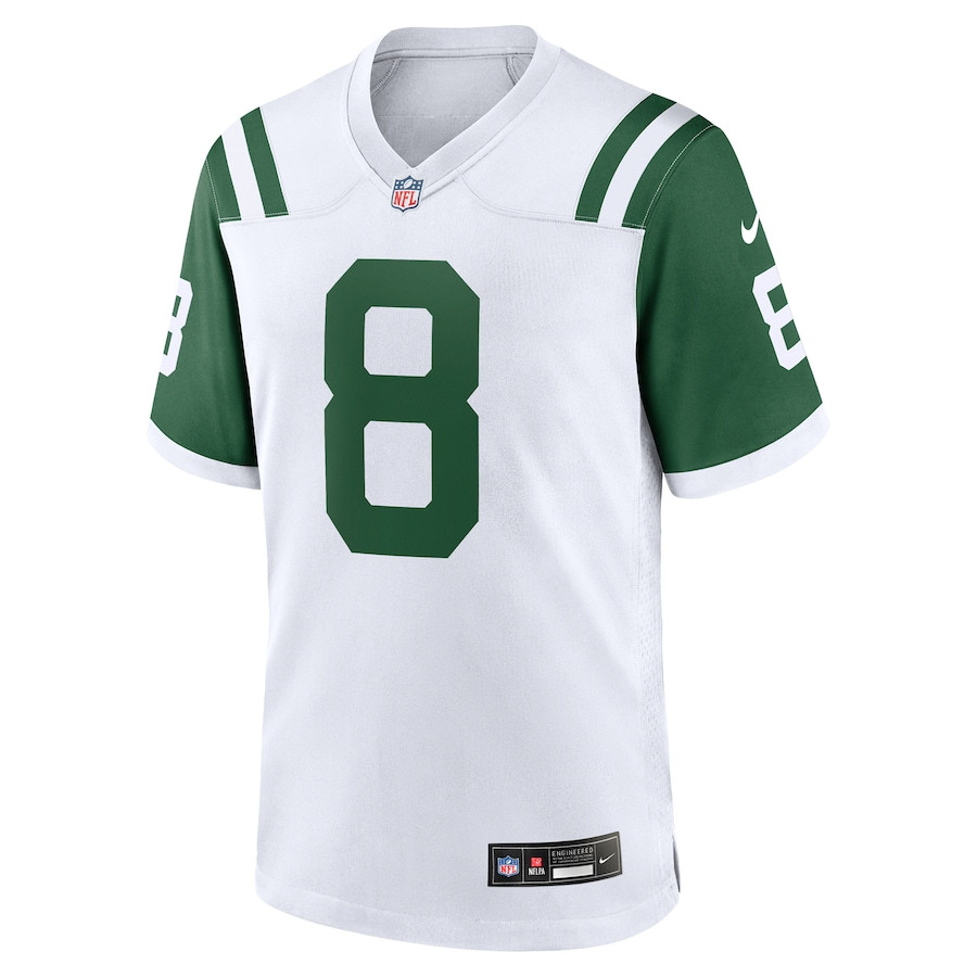 Alternative view of Aaron Rodgers 8 New York Jets Classic Alternate Game Men Jersey - White JS9552 nicesnker