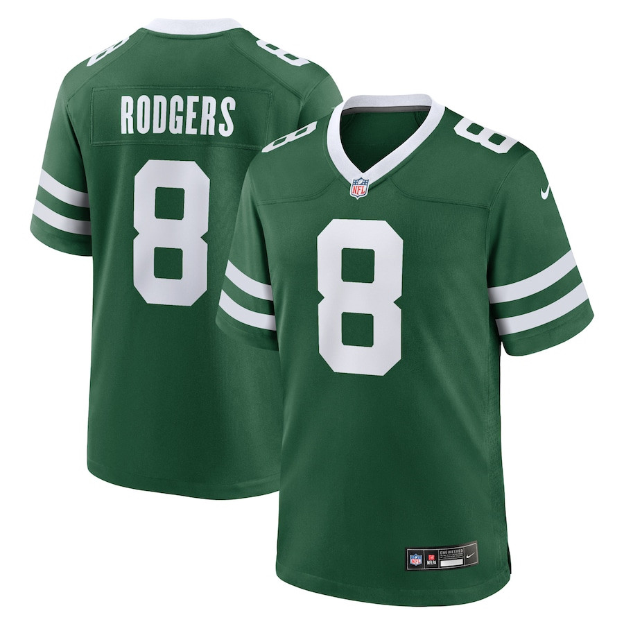 Aaron Rodgers 8 New York Jets Game Men Jersey - Legacy Green JS6742 nicesnker