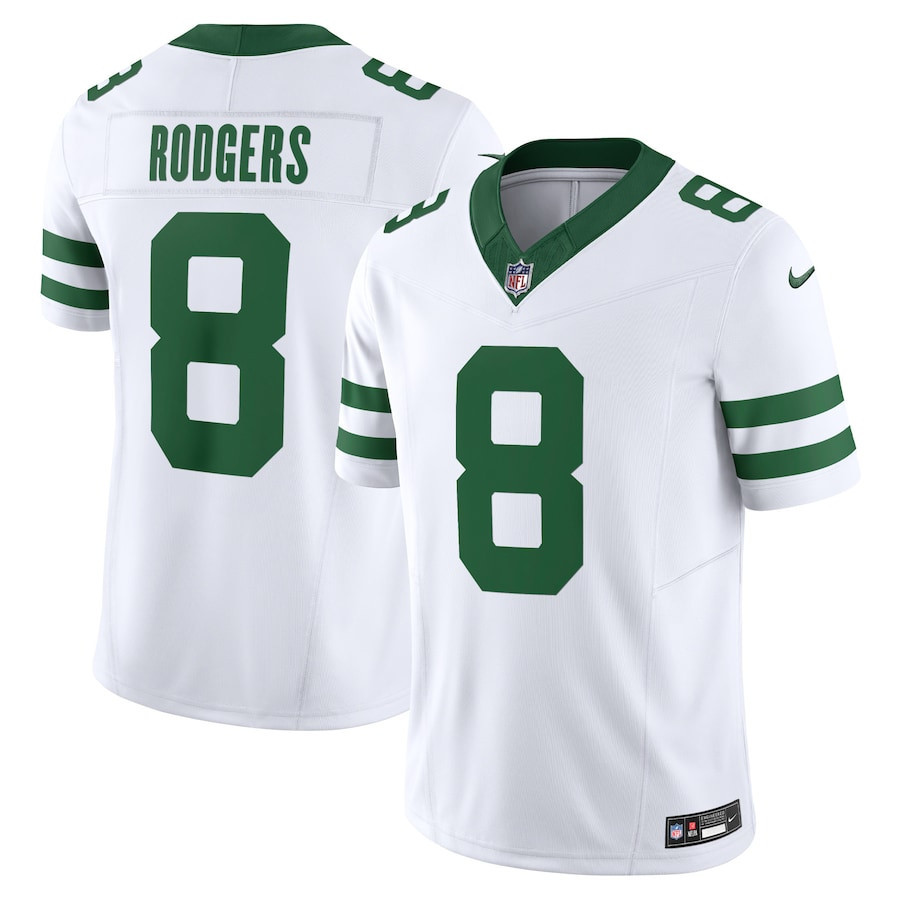 Aaron Rodgers 8 New York Jets Vapor F.U.S.E. Limited Jersey - Men, Legacy White JS8819 nicesnker
