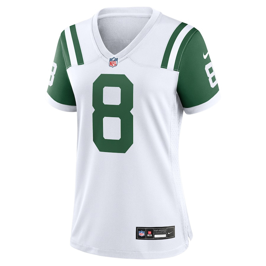 Alternative view of Aaron Rodgers 8 New York Jets Women's Classic Alternate Game Jersey - White JS2421 nicesnker