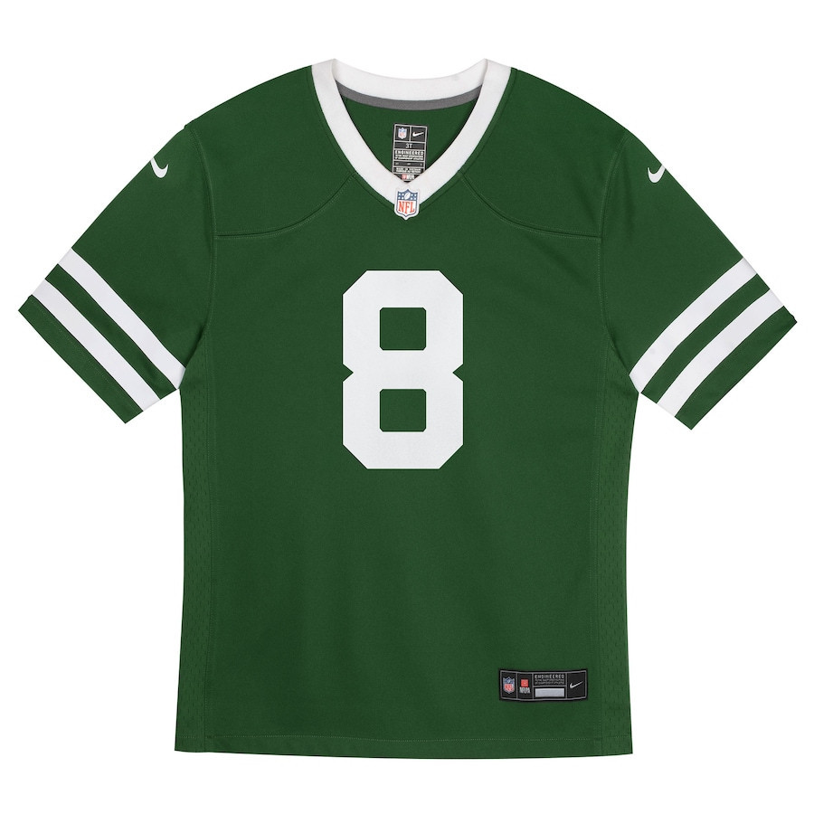 Alternative view of Aaron Rodgers 8 New York Jets Youth Game Jersey, Legacy Green JS3960 nicesnker