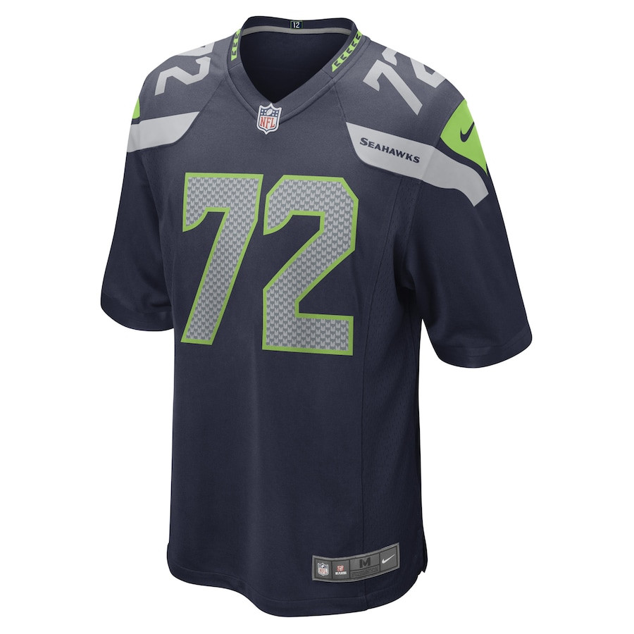 Alternative view of Abraham Lucas 72 Seattle Seahawks Men Game Jersey - College Navy JS6967 nicesnker