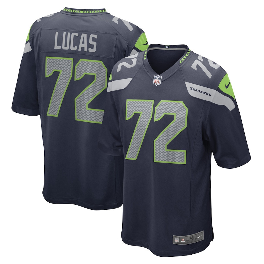Abraham Lucas 72 Seattle Seahawks Men Game Jersey - College Navy JS6967 nicesnker