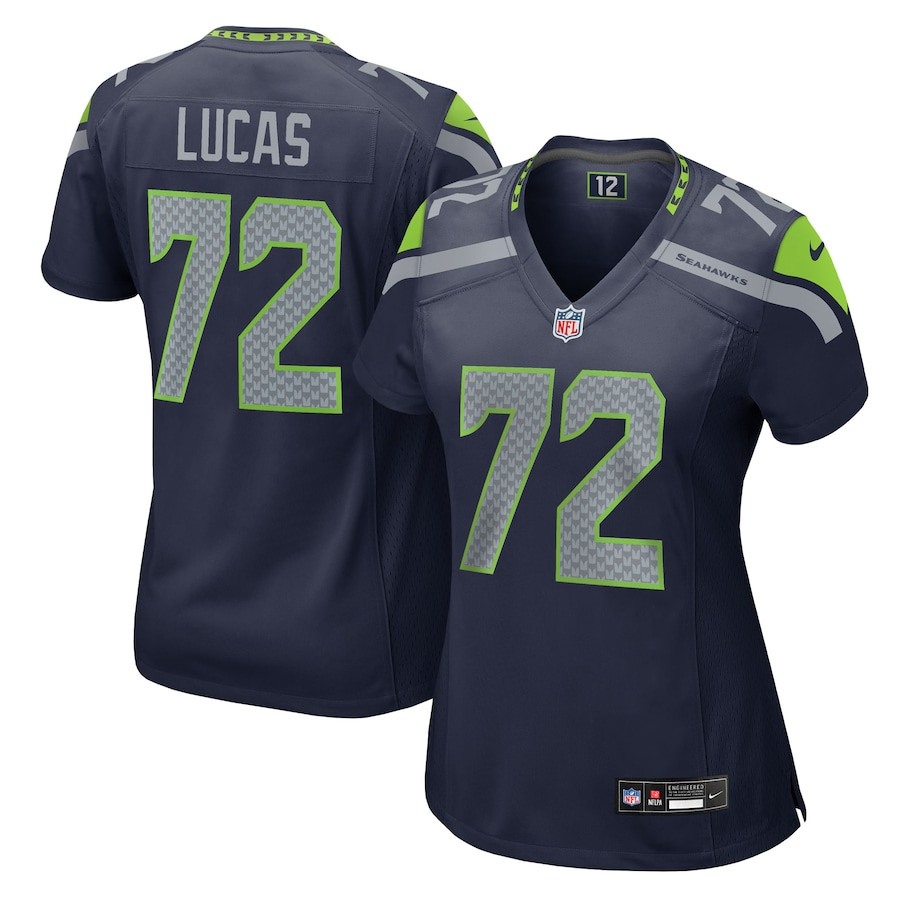 Abraham Lucas 72 Seattle Seahawks Women's Team Game Jersey - College Navy JS3307 nicesnker