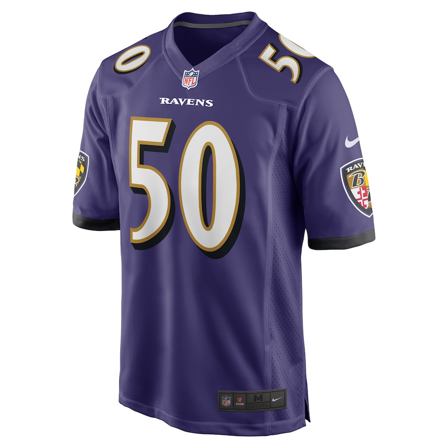 Alternative view of Adisa Isaac 50 Baltimore Ravens Team Game Men Jersey - Purple JS9660 nicesnker