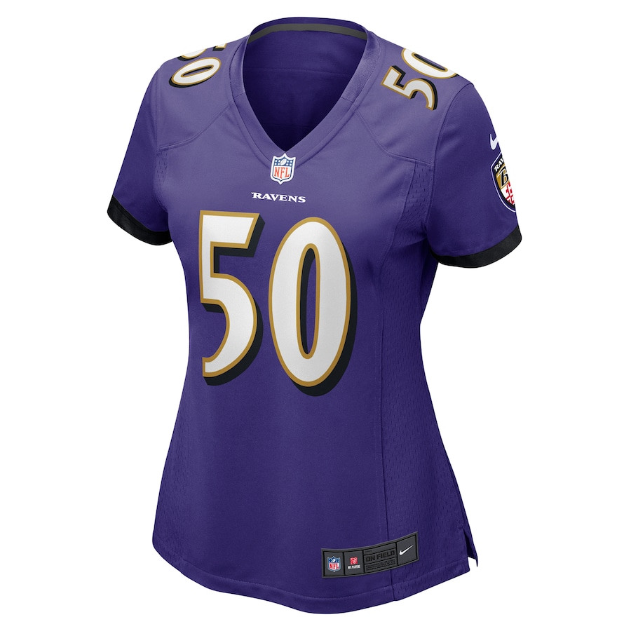 Alternative view of Adisa Isaac 50 Baltimore Ravens Women's Game Jersey - Purple JS1807 nicesnker
