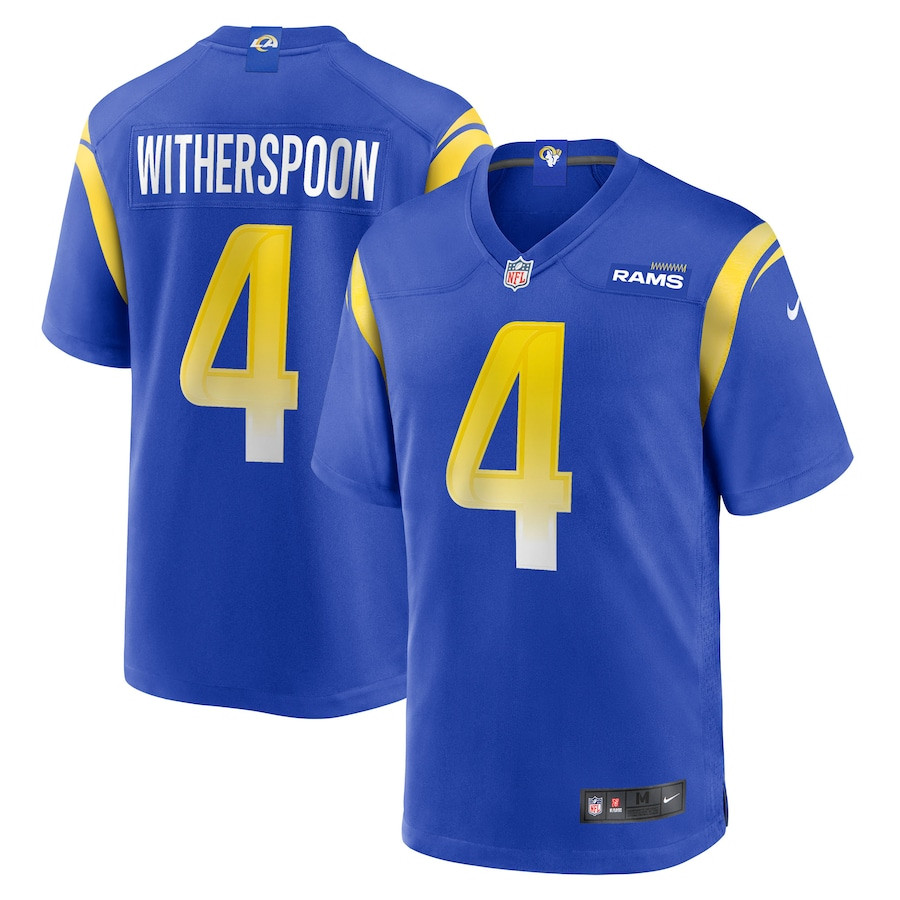 Ahkello Witherspoon 4 Los Angeles Rams Team Game Men Jersey - Royal JS6032 nicesnker
