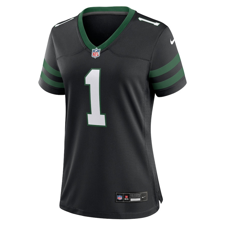 Alternative view of Ahmad Sauce Gardner 1 New York Jets Alternate Game Jersey - Women, Black JS6565 nicesnker