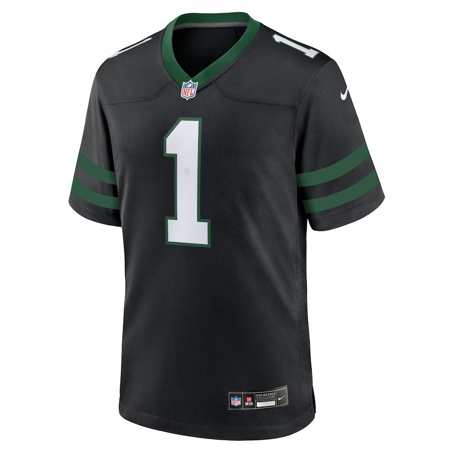 Alternative view of Ahmad Sauce Gardner 1 New York Jets Alternate Game Men Jersey - Legacy Black JS1996 nicesnker