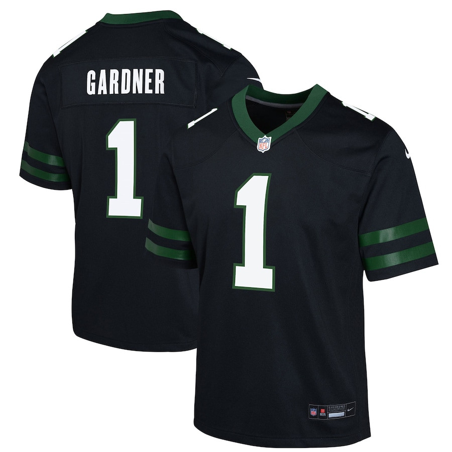 Ahmad Sauce Gardner 1 New York Jets Alternate Game YOUTH Jersey - Legacy Black JS1384 nicesnker