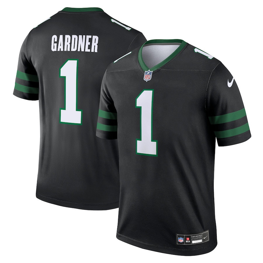 Alternative view of Ahmad Sauce Gardner 1 New York Jets Alternate Legend Jersey - Men, Legacy Black JS2107 nicesnker