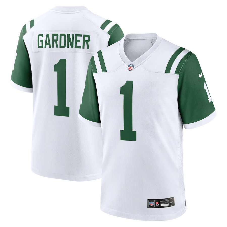Ahmad Sauce Gardner 1 New York Jets Classic Alternate Game Men Jersey - White JS8481 nicesnker
