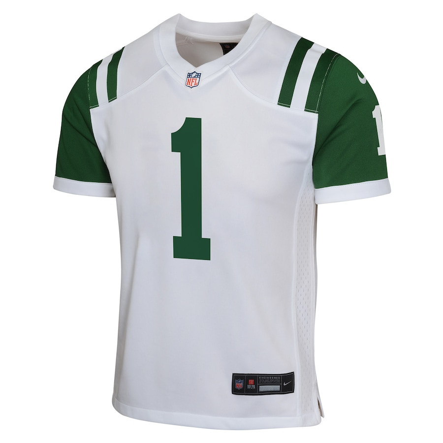 Alternative view of Ahmad Sauce Gardner 1 New York Jets Classic Alternate Game YOUTH Jersey - White JS2703 nicesnker