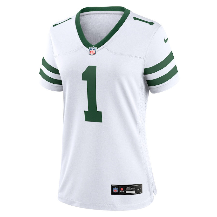 Alternative view of Ahmad Sauce Gardner 1 New York Jets Game Jersey - Women, White JS6240 nicesnker