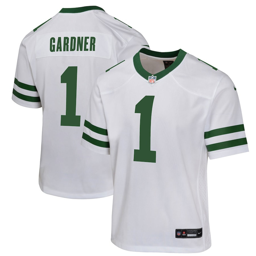 Ahmad Sauce Gardner 1 New York Jets Game YOUTH Jersey - Legacy White JS8215 nicesnker