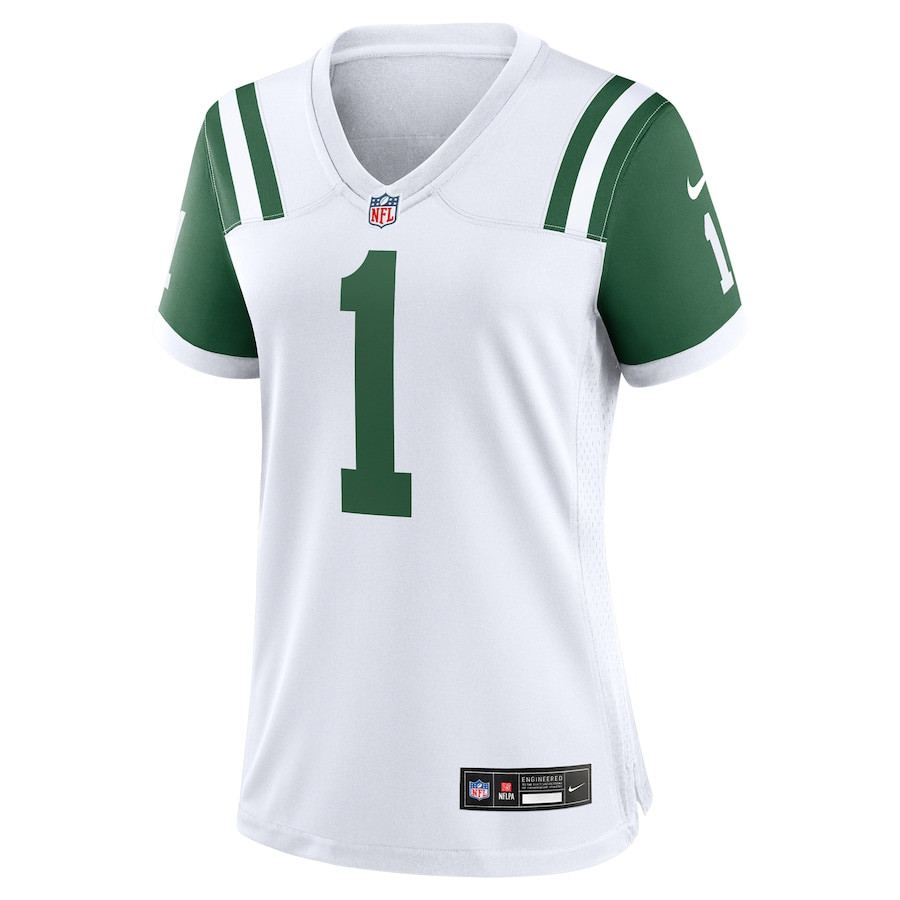 Alternative view of Ahmad Sauce Gardner 1 New York Jets Women's Classic Alternate Game Jersey - White JS5973 nicesnker