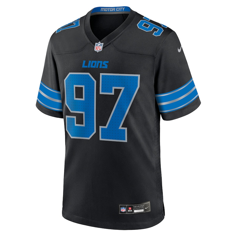 Alternative view of Aidan Hutchinson 97 Detroit Lions 2nd Alternate Game Jersey - Men, Black JS3855 nicesnker