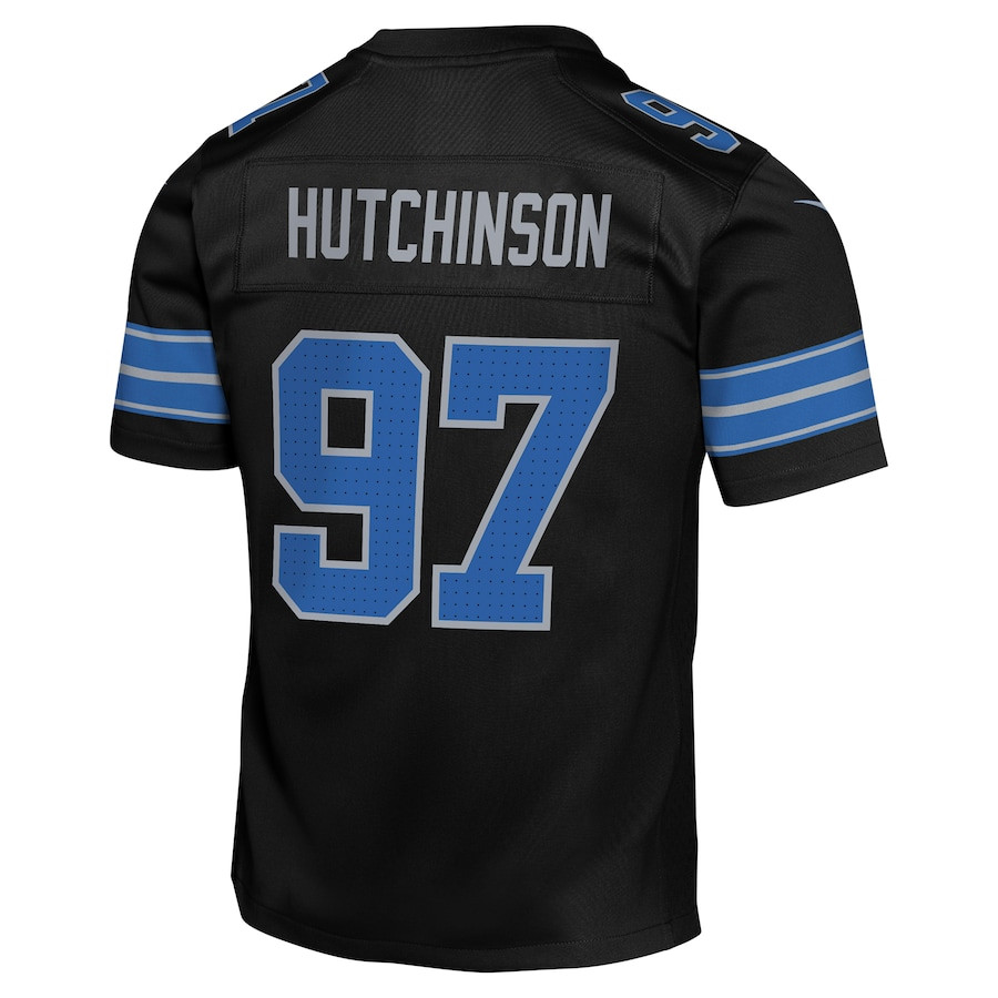 Aidan Hutchinson 97 Detroit Lions Alternate Player Game YOUTH Jersey - Black JS7323 nicesnker - Image 3