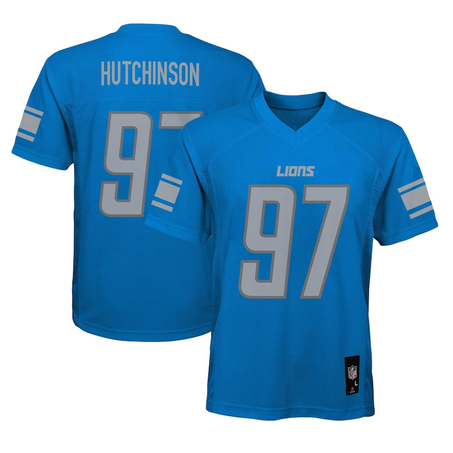 Aidan Hutchinson 97 Detroit Lions Alternate YOUTH Jersey - Blue JS1823 nicesnker