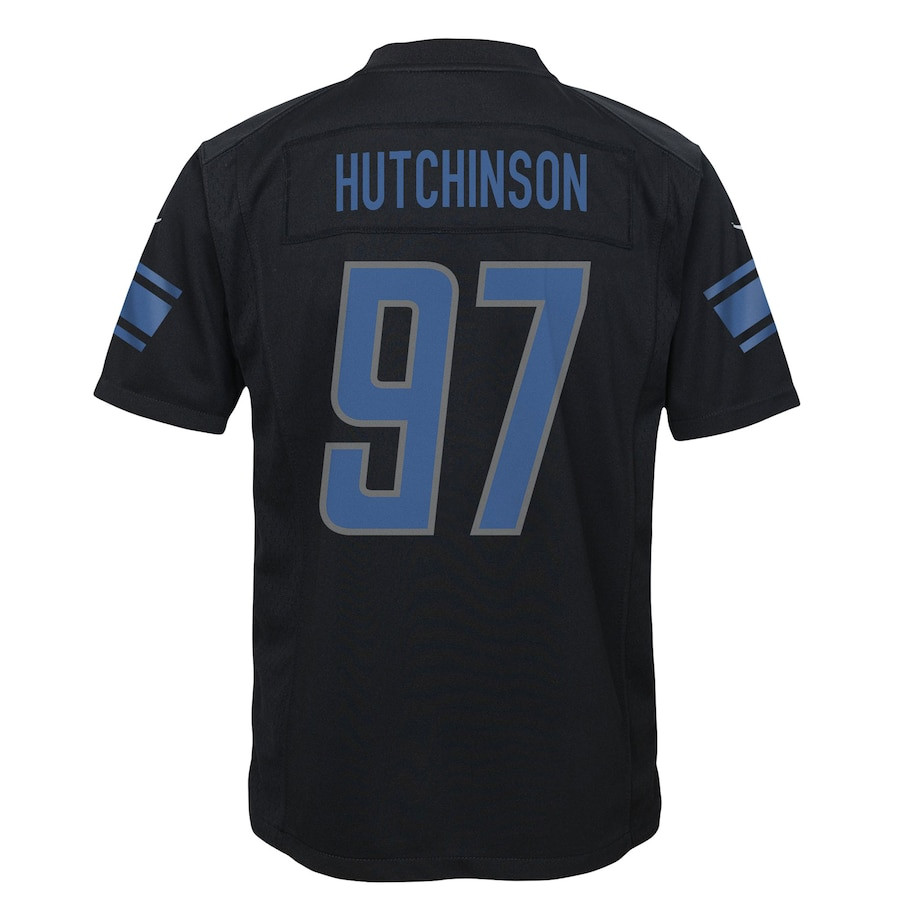 Aidan Hutchinson 97 Detroit Lions Fashion Game YOUTH Jersey - Black JS6723 nicesnker - Image 3