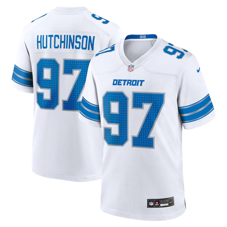 Aidan Hutchinson 97 Detroit Lions Game Jersey - Men, White JS4156 nicesnker