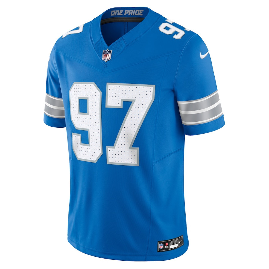 Alternative view of Aidan Hutchinson 97 Detroit Lions Vapor F.U.S.E. Limited Jersey - Men, Blue JS7797 nicesnker