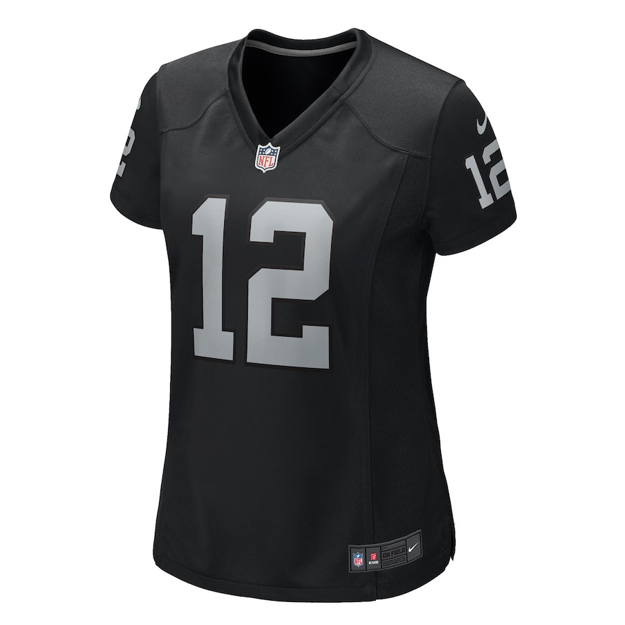 Alternative view of Aidan O'Connell 12 Las Vegas Raiders Women's Team Game Jersey - Black JS1371 nicesnker