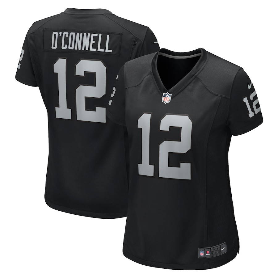 Aidan O'Connell 12 Las Vegas Raiders Women's Team Game Jersey - Black JS1371 nicesnker