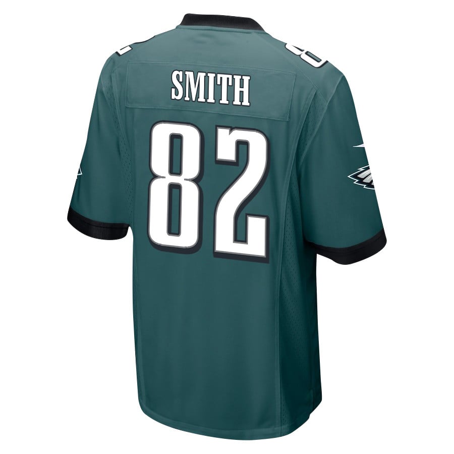 Alternative view of Ainias Smith 82 Philadelphia Eagles Super Bowl LIX Champions Patch 'New Orleans - The Ultimate Showdown' EMBROIDERED Game Men Jersey - Midnight Green JS7732 nicesnker