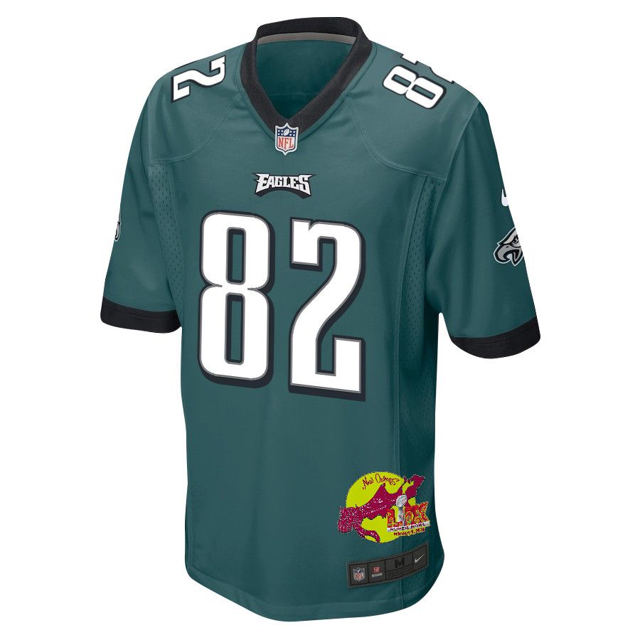 Ainias Smith 82 Philadelphia Eagles Super Bowl LIX New Orleans Patch Game Men Jersey - Midnight Green JS7773 nicesnker - Image 3