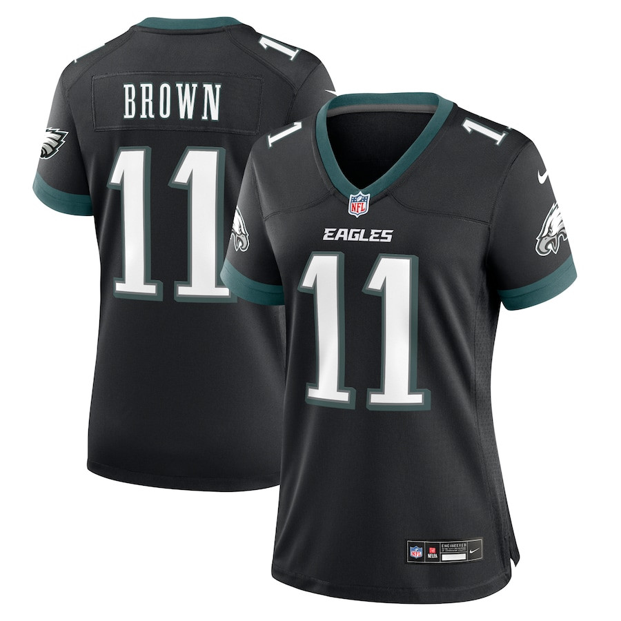 A.J. Brown 11 Philadelphia Eagles Alternate Game Women Jersey - Black JS8026 nicesnker