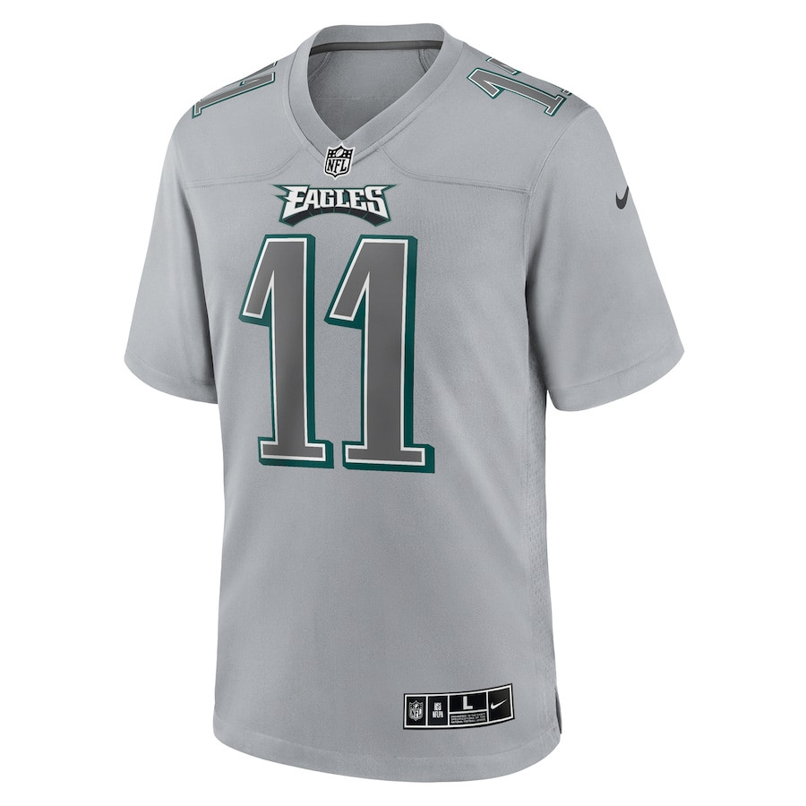 Alternative view of A.J. Brown 11 Philadelphia Eagles Men Atmosphere Fashion Game Jersey - Gray JS2707 nicesnker