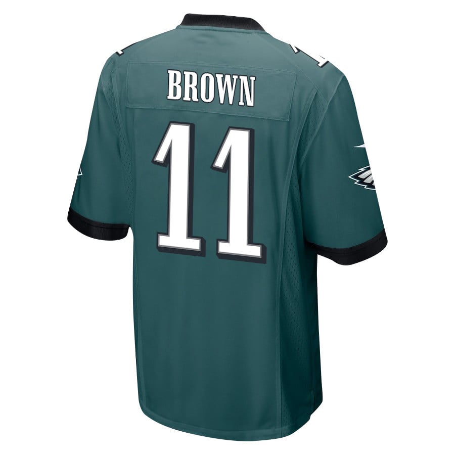 Alternative view of A.J. Brown 11 Philadelphia Eagles Super Bowl LIX Champions Patch 'New Orleans - Where Legends Are Made' EMBROIDERED Game Men Jersey - Midnight Green JS6021 nicesnker