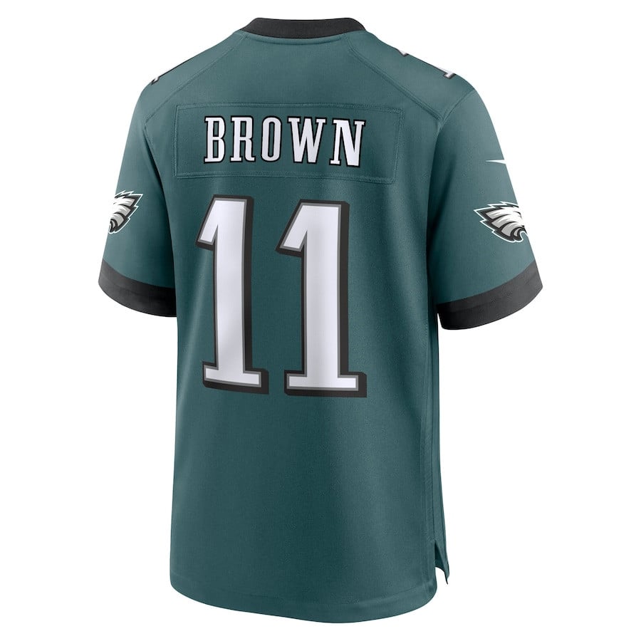 A.J. Brown 11 Philadelphia Eagles Super Bowl LIX Game Player Jersey - Midnight Green JS8511 nicesnker - Image 3