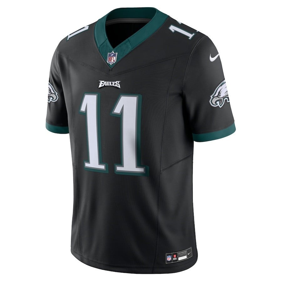 Alternative view of A.J. Brown 11 Philadelphia Eagles Vapor F.U.S.E. Limited Alternate Jersey - Black JS8607 nicesnker